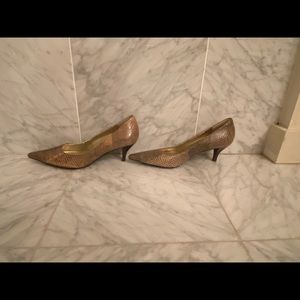 Kitten heel snake skin